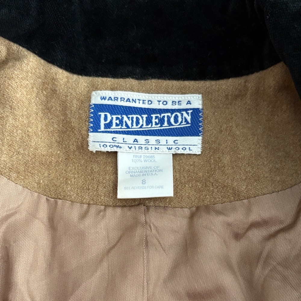 Pendleton Camel Blazer with Black Collar - image 2